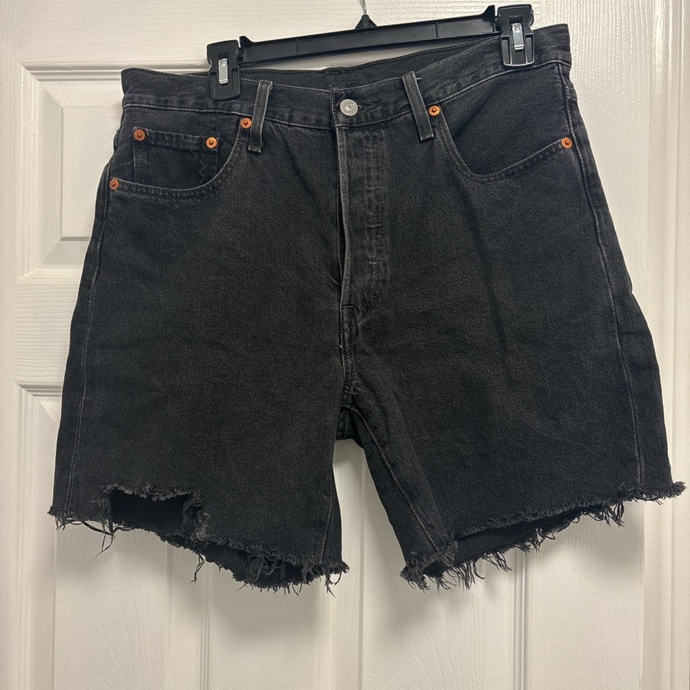 Levi's 501 Mid Thigh Denim Short Lunar Black size 29